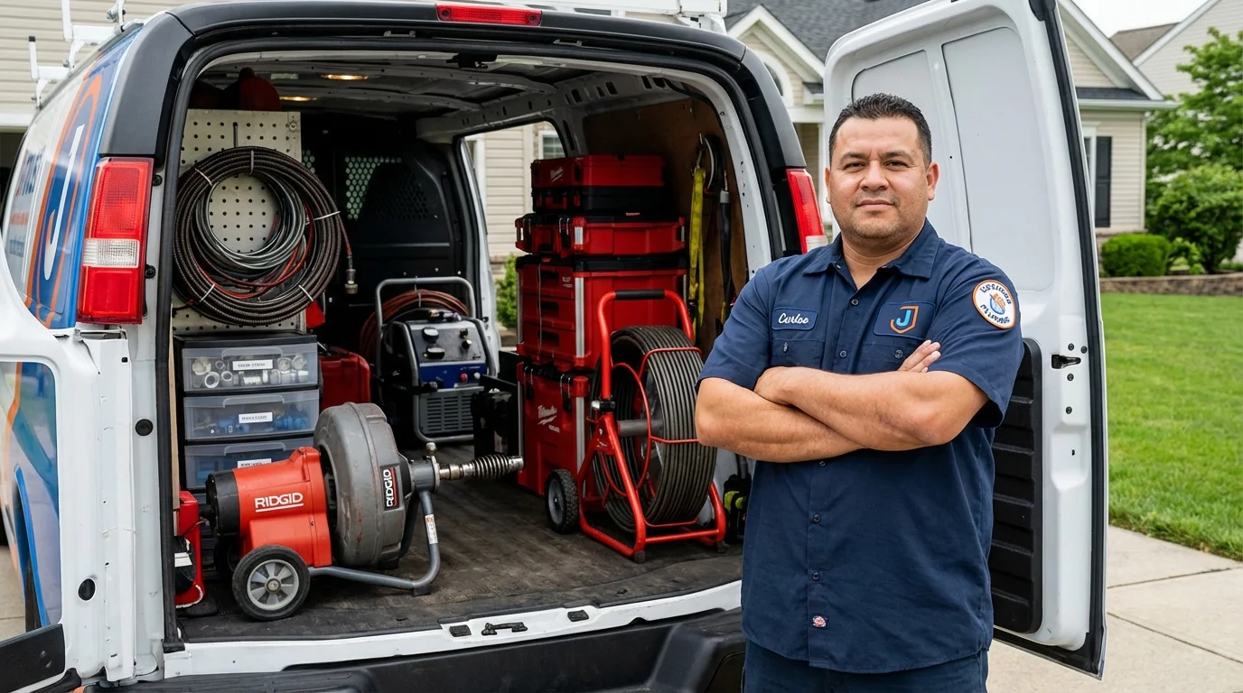Professional drain cleaning equipment and Johns Plumbing LLC plumber in Montauk