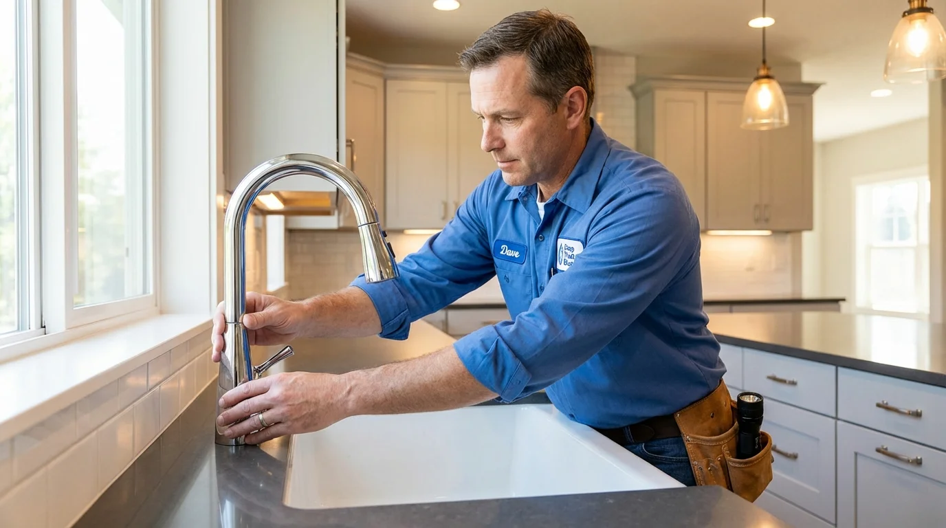 Kitchen faucet installation by Johns Plumbing LLC in Montauk