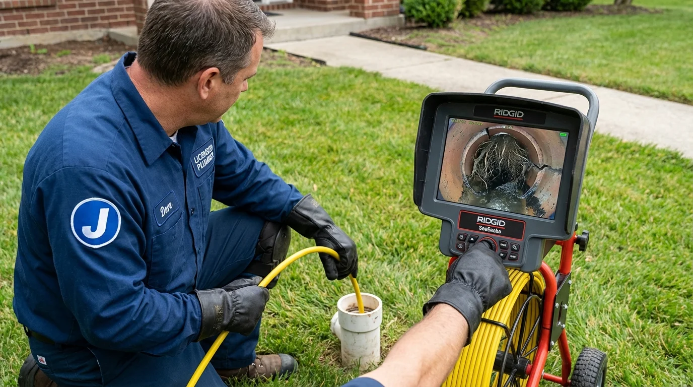Sewer camera inspection being performed by Johns Plumbing LLC in Montauk